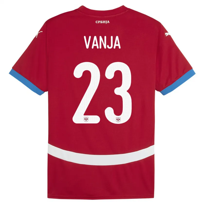 Danxen Dame Serbia Vanja Milinkovic-Savic #23 Rød Hjemmetrøye Drakt Trøye 24-26 Skjorter T-Skjorte