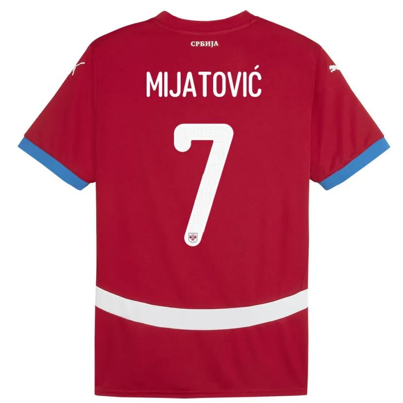 Danxen Dame Serbia Milica Mijatovic #7 Rød Hjemmetrøye Drakt Trøye 24-26 Skjorter T-Skjorte