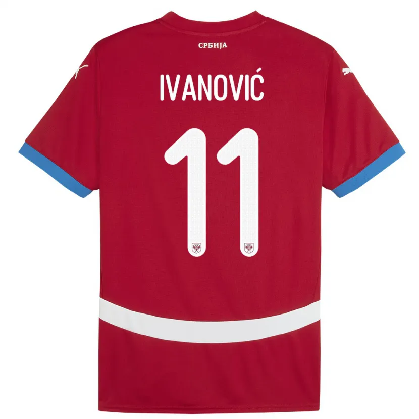Danxen Dame Serbia Miljana Ivanovic #11 Rød Hjemmetrøye Drakt Trøye 24-26 Skjorter T-Skjorte