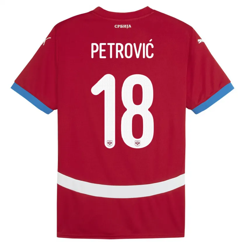 Danxen Dame Serbia Emilija Petrovic #18 Rød Hjemmetrøye Drakt Trøye 24-26 Skjorter T-Skjorte