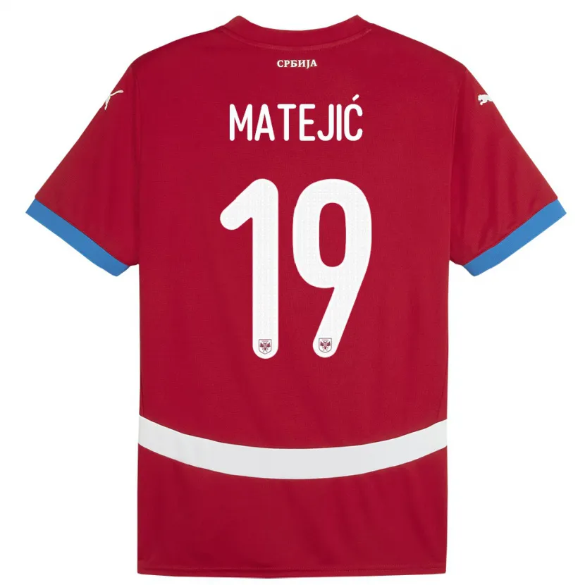 Danxen Dame Serbia Nina Matejic #19 Rød Hjemmetrøye Drakt Trøye 24-26 Skjorter T-Skjorte
