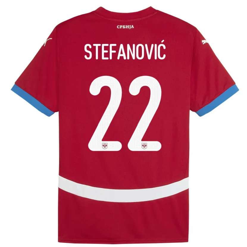 Danxen Dame Serbia Dejana Stefanovic #22 Rød Hjemmetrøye Drakt Trøye 24-26 Skjorter T-Skjorte
