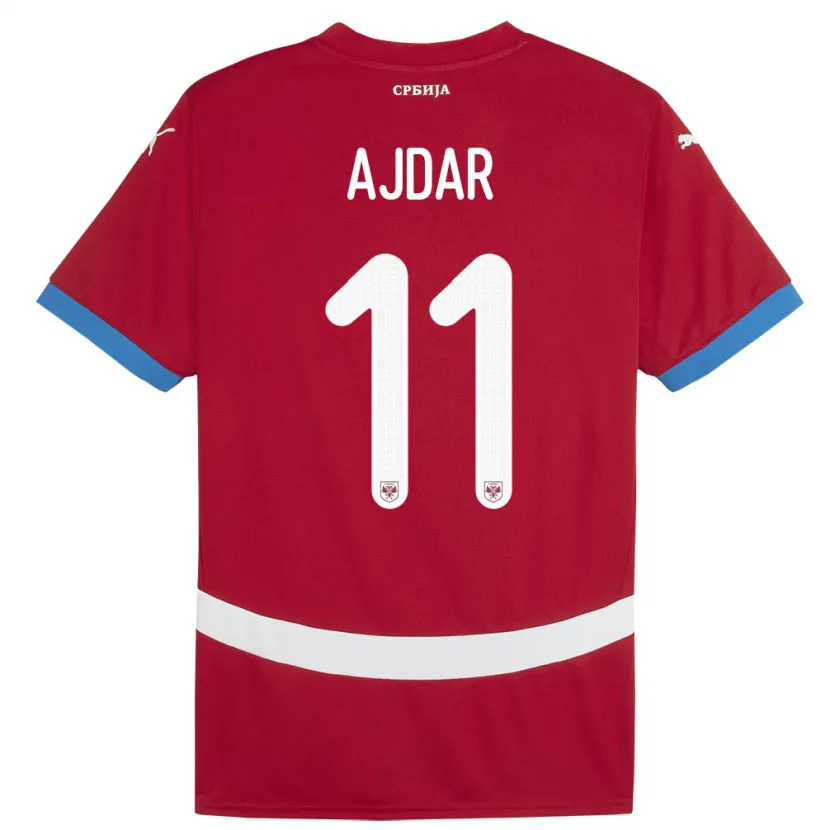 Danxen Dame Serbia Ognjen Ajdar #11 Rød Hjemmetrøye Drakt Trøye 24-26 Skjorter T-Skjorte