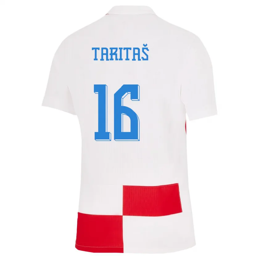 Danxen Dame Kroatia Martina Taritas #16 Hvit Rød Hjemmetrøye Drakt Trøye 24-26 Skjorter T-Skjorte