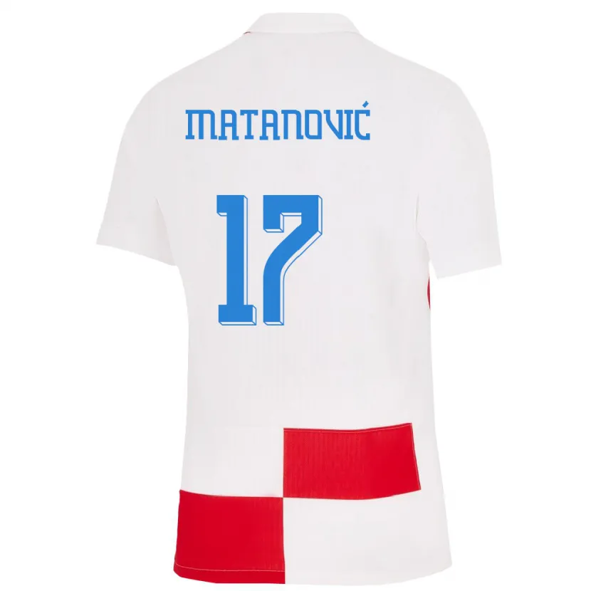 Danxen Dame Kroatia Igor Matanovic #17 Hvit Rød Hjemmetrøye Drakt Trøye 24-26 Skjorter T-Skjorte