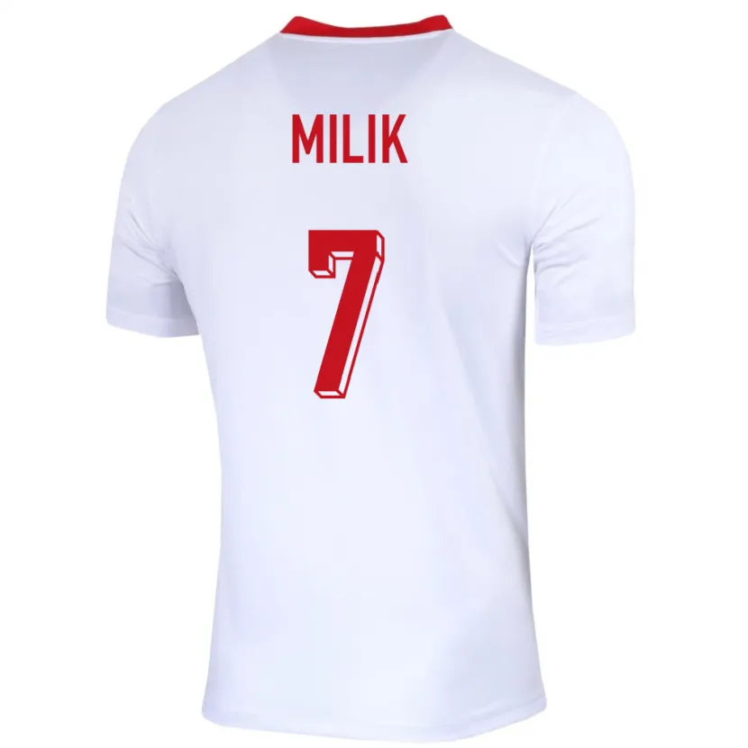 Danxen Dame Polen Arkadiusz Milik #7 Hvit Hjemmetrøye Drakt Trøye 24-26 Skjorter T-Skjorte