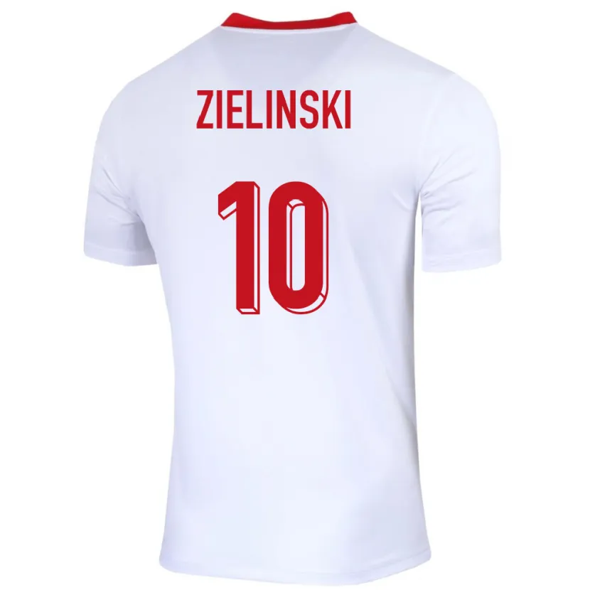 Danxen Dame Polen Piotr Zielinski #10 Hvit Hjemmetrøye Drakt Trøye 24-26 Skjorter T-Skjorte