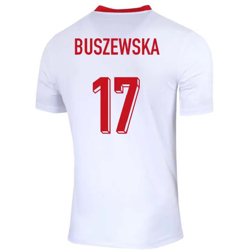 Danxen Dame Polen Zofia Buszewska #17 Hvit Hjemmetrøye Drakt Trøye 24-26 Skjorter T-Skjorte