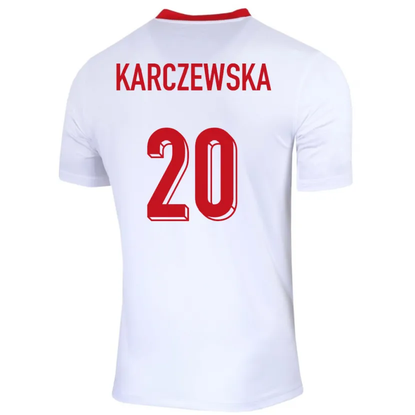 Danxen Dame Polen Nikola Karczewska #20 Hvit Hjemmetrøye Drakt Trøye 24-26 Skjorter T-Skjorte