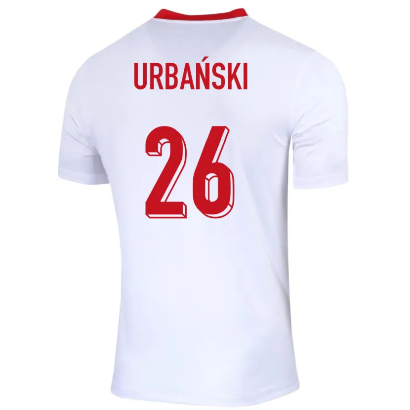 Danxen Dame Polen Kacper Urbanski #26 Hvit Hjemmetrøye Drakt Trøye 24-26 Skjorter T-Skjorte