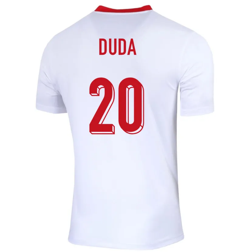 Danxen Dame Polen Kacper Duda #20 Hvit Hjemmetrøye Drakt Trøye 24-26 Skjorter T-Skjorte