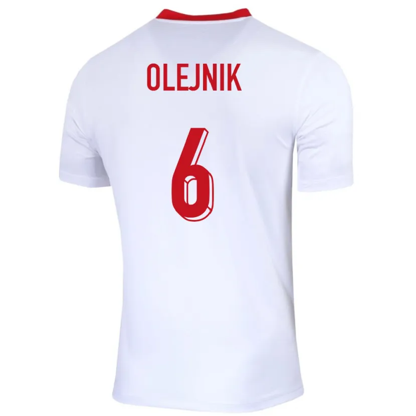 Danxen Dame Polen Patryk Olejnik #6 Hvit Hjemmetrøye Drakt Trøye 24-26 Skjorter T-Skjorte