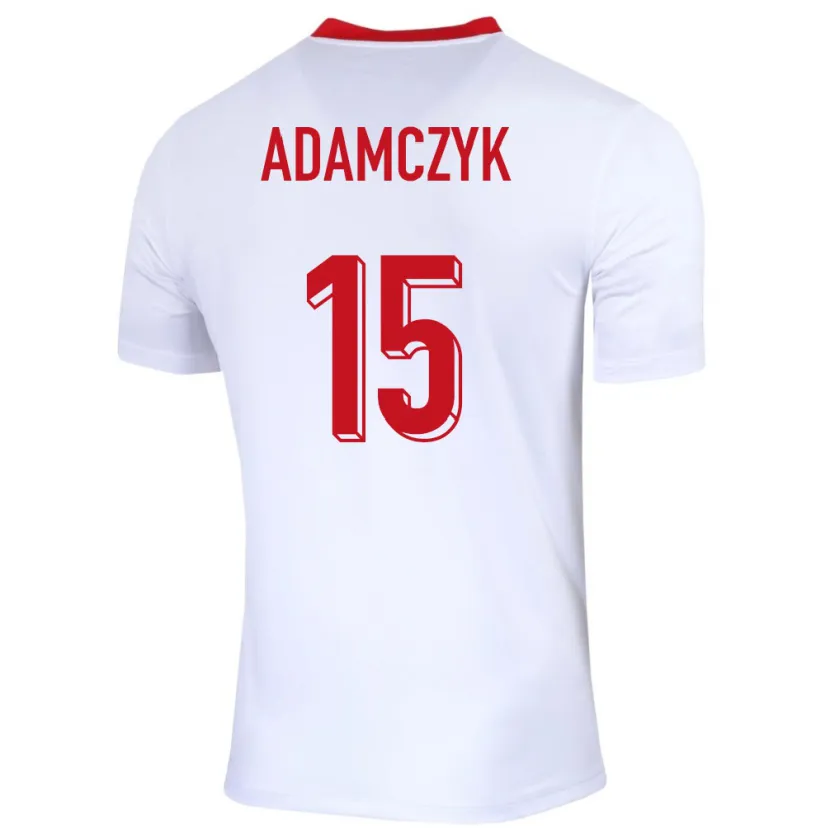 Danxen Dame Polen Nico Adamczyk #15 Hvit Hjemmetrøye Drakt Trøye 24-26 Skjorter T-Skjorte