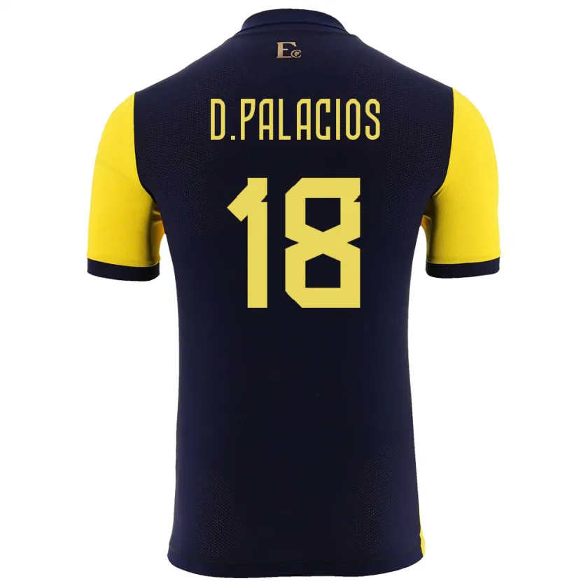 Danxen Dame Ecuador Diego Palacios #18 Gul Hjemmetrøye Drakt Trøye 24-26 Skjorter T-Skjorte