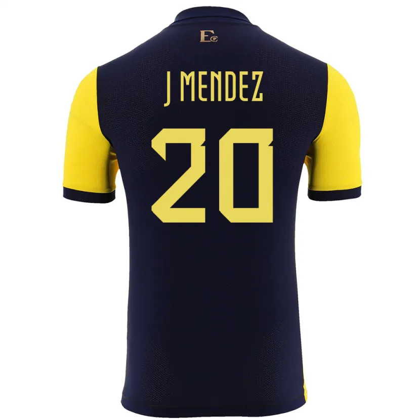 Danxen Dame Ecuador Jhegson Mendez #20 Gul Hjemmetrøye Drakt Trøye 24-26 Skjorter T-Skjorte