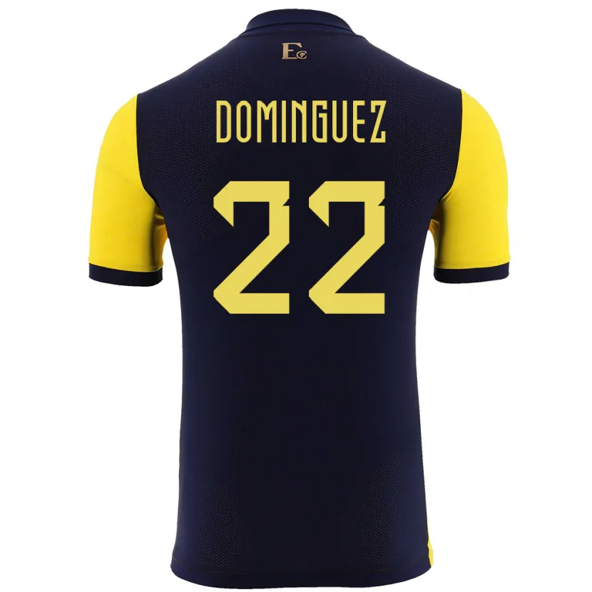 Danxen Dame Ecuador Alexander Dominguez #22 Gul Hjemmetrøye Drakt Trøye 24-26 Skjorter T-Skjorte