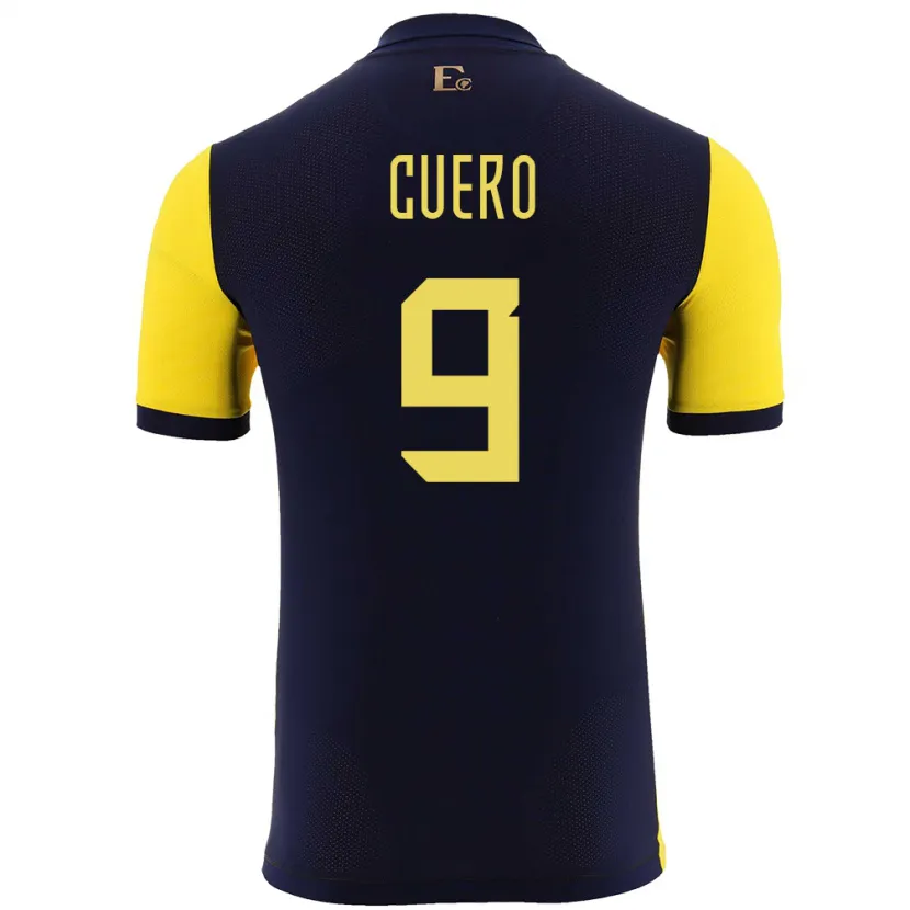 Danxen Dame Ecuador Justin Cuero #9 Gul Hjemmetrøye Drakt Trøye 24-26 Skjorter T-Skjorte