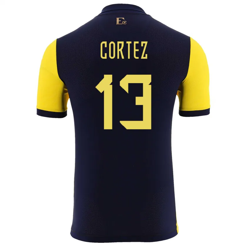 Danxen Dame Ecuador Steven Cortez #13 Gul Hjemmetrøye Drakt Trøye 24-26 Skjorter T-Skjorte