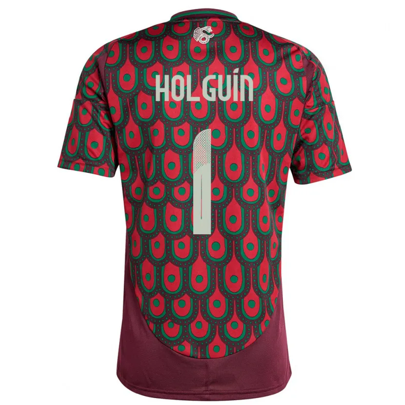 Danxen Dame Mexico Hector Holguin #1 Rødbrun Hjemmetrøye Drakt Trøye 24-26 Skjorter T-Skjorte