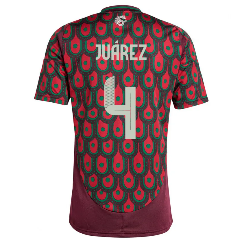 Danxen Dame Mexico Ramon Juarez #4 Rødbrun Hjemmetrøye Drakt Trøye 24-26 Skjorter T-Skjorte