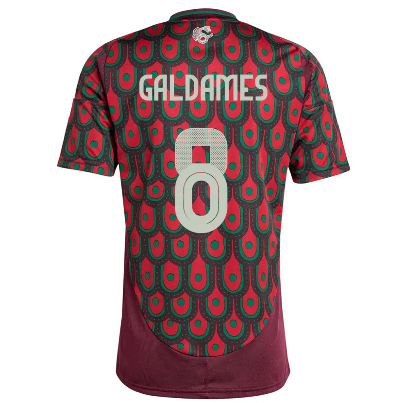Danxen Dame Mexico Benjamin Galdames #8 Rødbrun Hjemmetrøye Drakt Trøye 24-26 Skjorter T-Skjorte