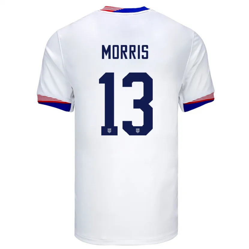 Danxen Dame Usa Jordan Morris #13 Hvit Hjemmetrøye Drakt Trøye 24-26 Skjorter T-Skjorte