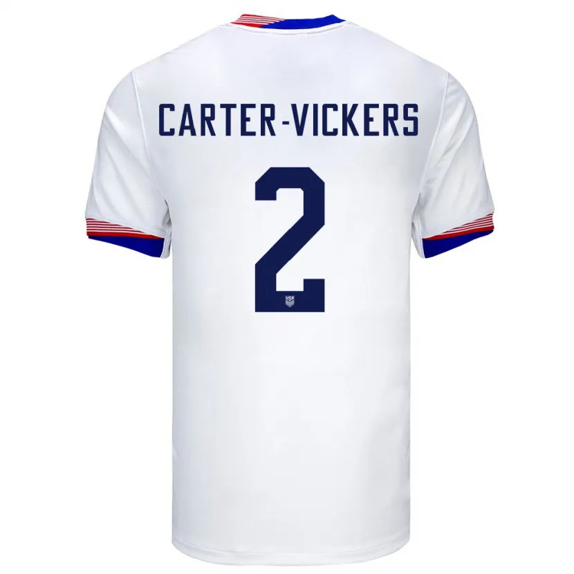 Danxen Dame Usa Cameron Carter-Vickers #2 Hvit Hjemmetrøye Drakt Trøye 24-26 Skjorter T-Skjorte