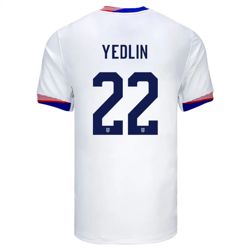 Danxen Dame Usa Deandre Yedlin #22 Hvit Hjemmetrøye Drakt Trøye 24-26 Skjorter T-Skjorte