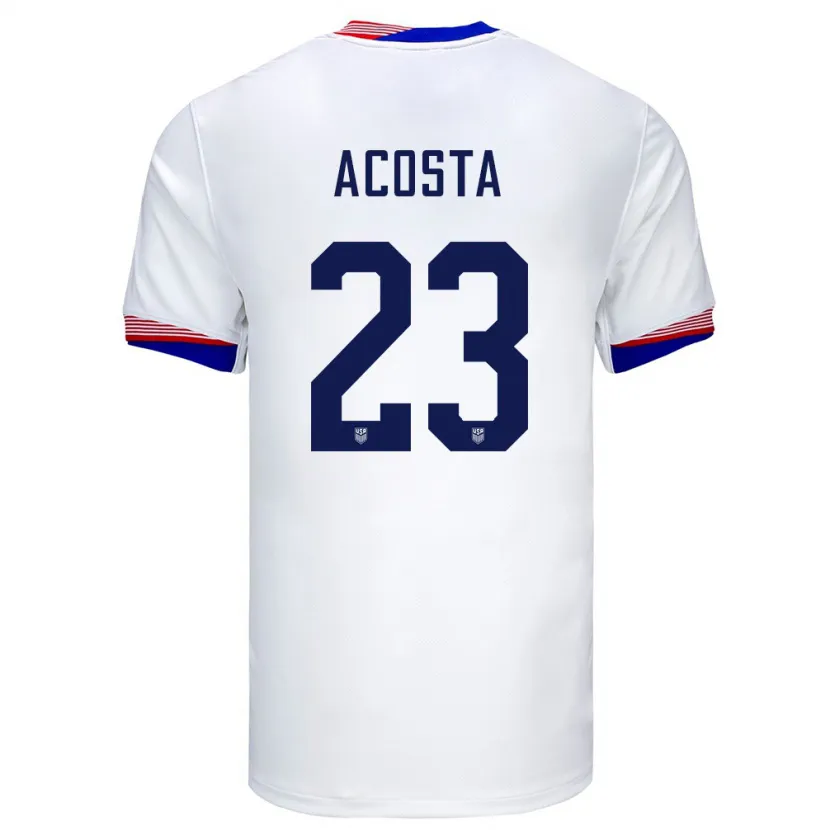 Danxen Dame Usa Kellyn Acosta #23 Hvit Hjemmetrøye Drakt Trøye 24-26 Skjorter T-Skjorte