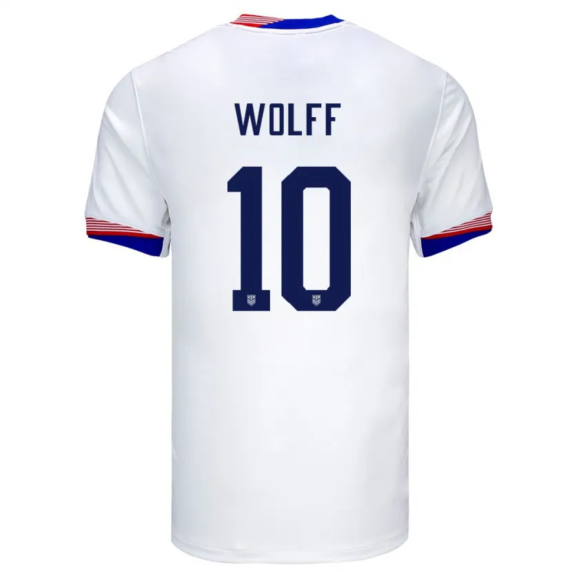 Danxen Dame Usa Owen Wolff #10 Hvit Hjemmetrøye Drakt Trøye 24-26 Skjorter T-Skjorte