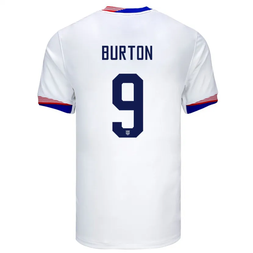 Danxen Dame Usa Micah Burton #9 Hvit Hjemmetrøye Drakt Trøye 24-26 Skjorter T-Skjorte