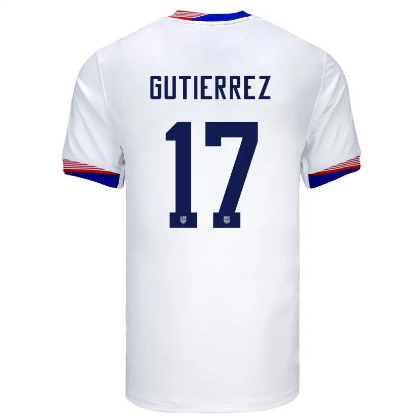 Danxen Dame Usa Brian Gutierrez #17 Hvit Hjemmetrøye Drakt Trøye 24-26 Skjorter T-Skjorte