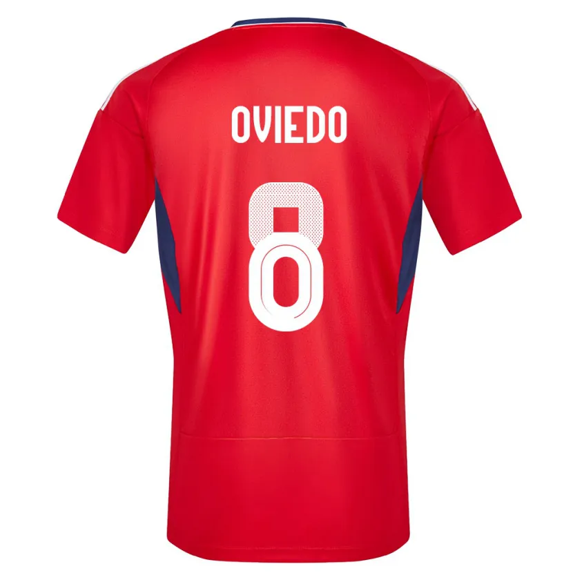 Danxen Dame Costa Rica Bryan Oviedo #8 Rød Hjemmetrøye Drakt Trøye 24-26 Skjorter T-Skjorte