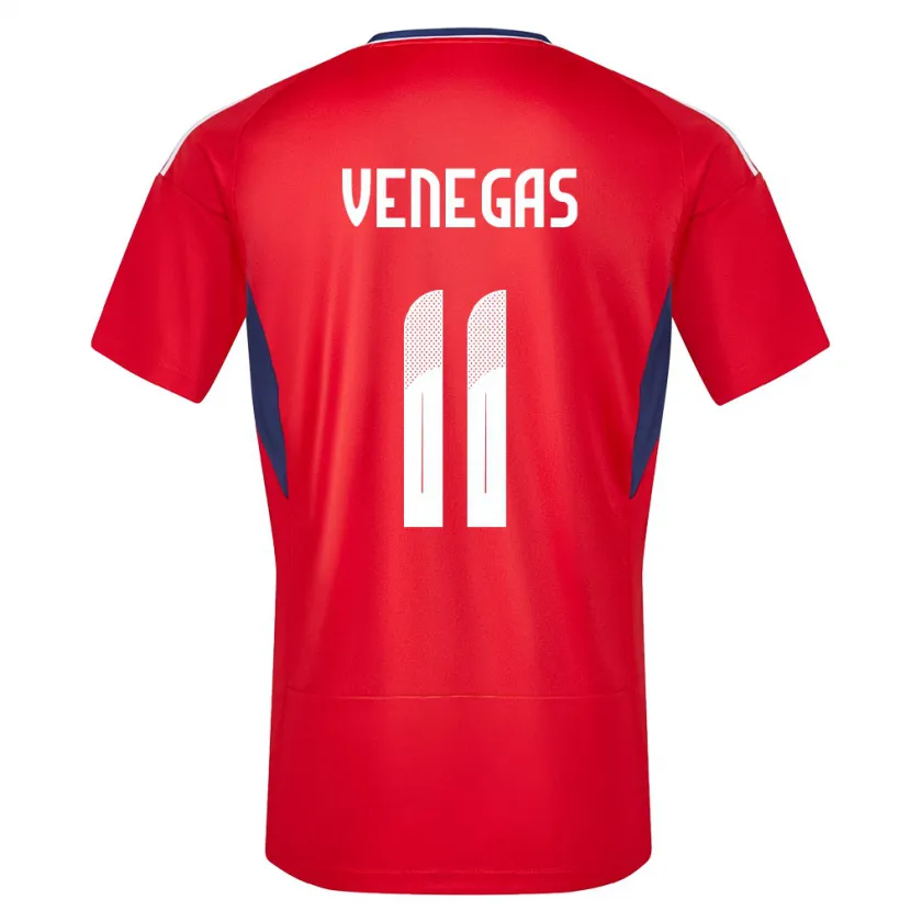 Danxen Dame Costa Rica Johan Venegas #11 Rød Hjemmetrøye Drakt Trøye 24-26 Skjorter T-Skjorte