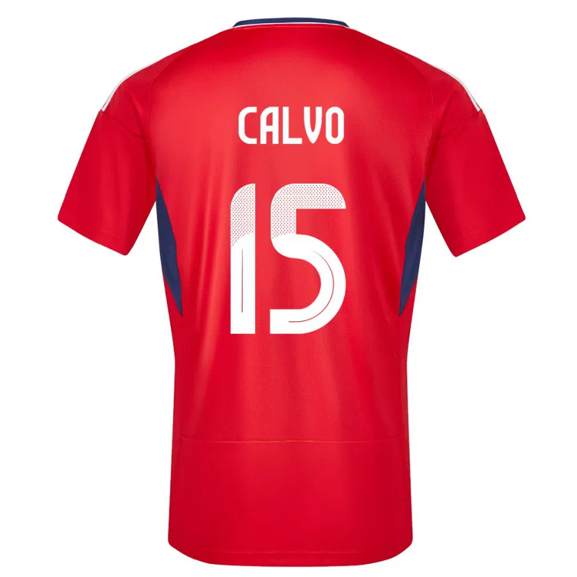 Danxen Dame Costa Rica Francisco Calvo #15 Rød Hjemmetrøye Drakt Trøye 24-26 Skjorter T-Skjorte