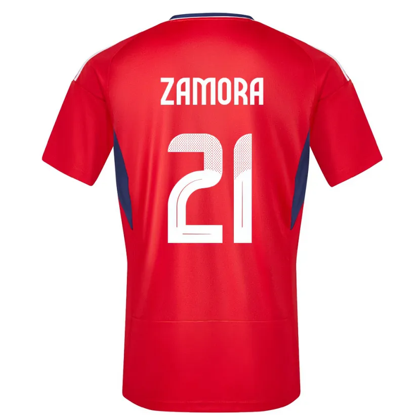 Danxen Dame Costa Rica Alvaro Zamora #21 Rød Hjemmetrøye Drakt Trøye 24-26 Skjorter T-Skjorte