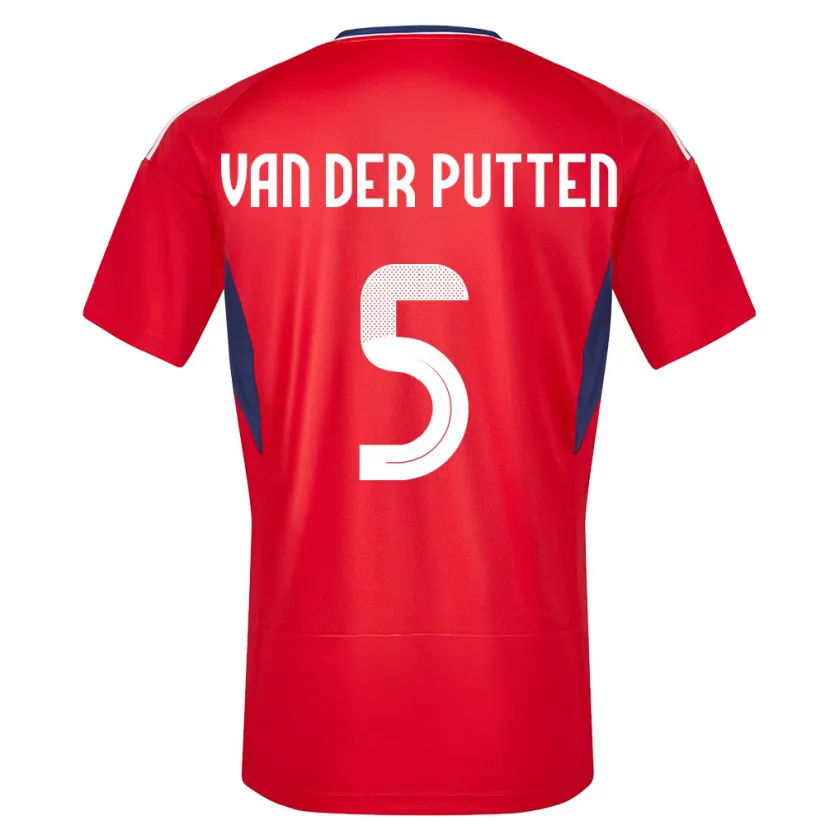 Danxen Dame Costa Rica Santiago Van Der Putten #5 Rød Hjemmetrøye Drakt Trøye 24-26 Skjorter T-Skjorte