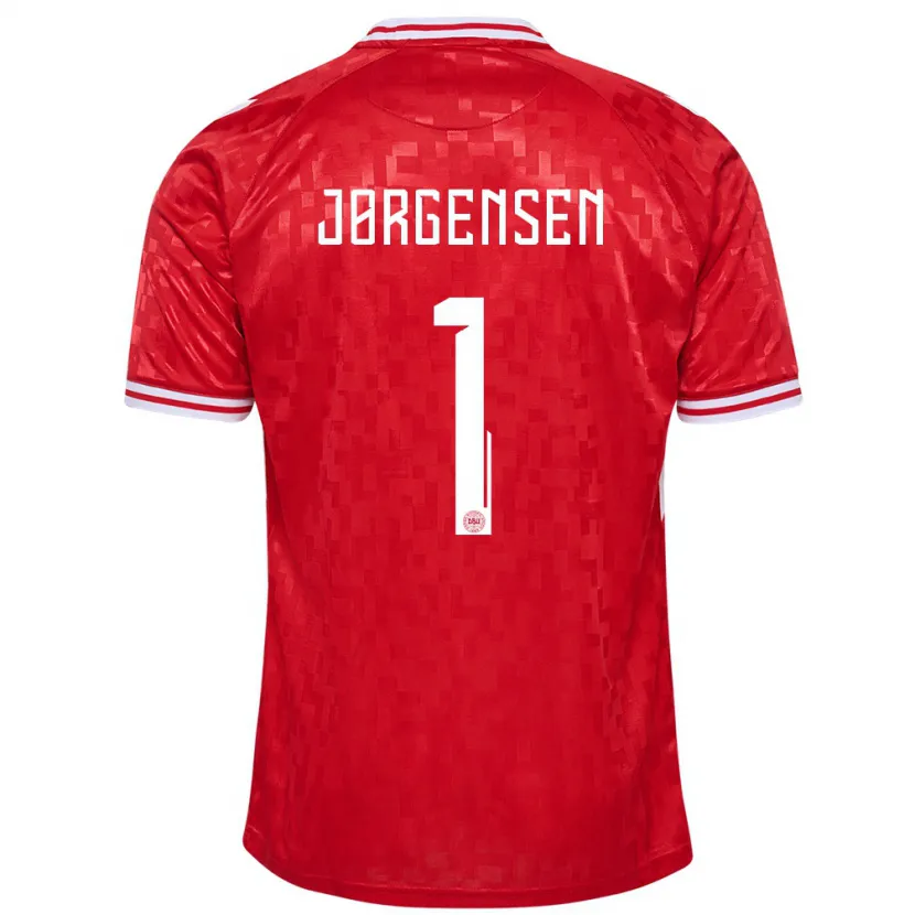Danxen Dame Danmark Filip Jørgensen #1 Rød Hjemmetrøye Drakt Trøye 24-26 Skjorter T-Skjorte