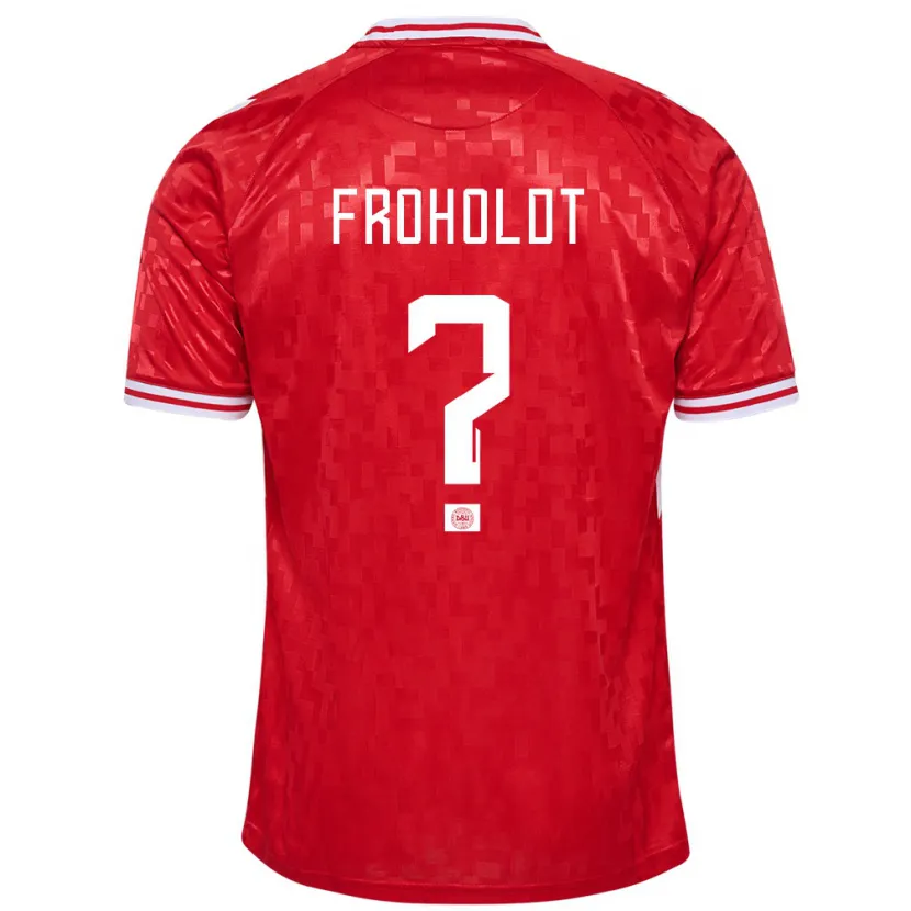 Danxen Dame Danmark Victor Froholdt #0 Rød Hjemmetrøye Drakt Trøye 24-26 Skjorter T-Skjorte
