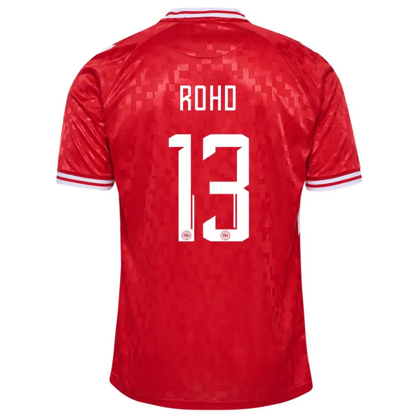 Danxen Dame Danmark Emil Rohd #13 Rød Hjemmetrøye Drakt Trøye 24-26 Skjorter T-Skjorte