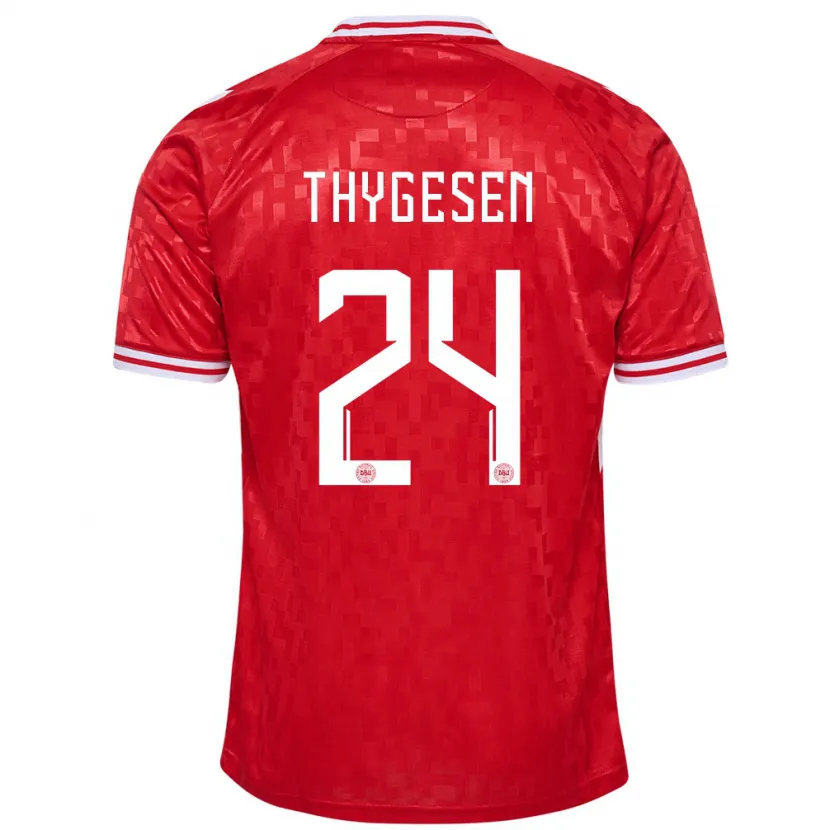Danxen Dame Danmark Sarah Thygesen #24 Rød Hjemmetrøye Drakt Trøye 24-26 Skjorter T-Skjorte
