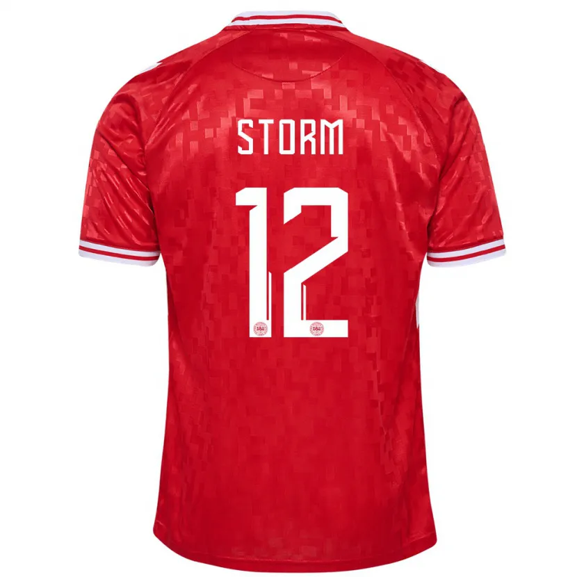 Danxen Dame Danmark Tobias Storm #12 Rød Hjemmetrøye Drakt Trøye 24-26 Skjorter T-Skjorte