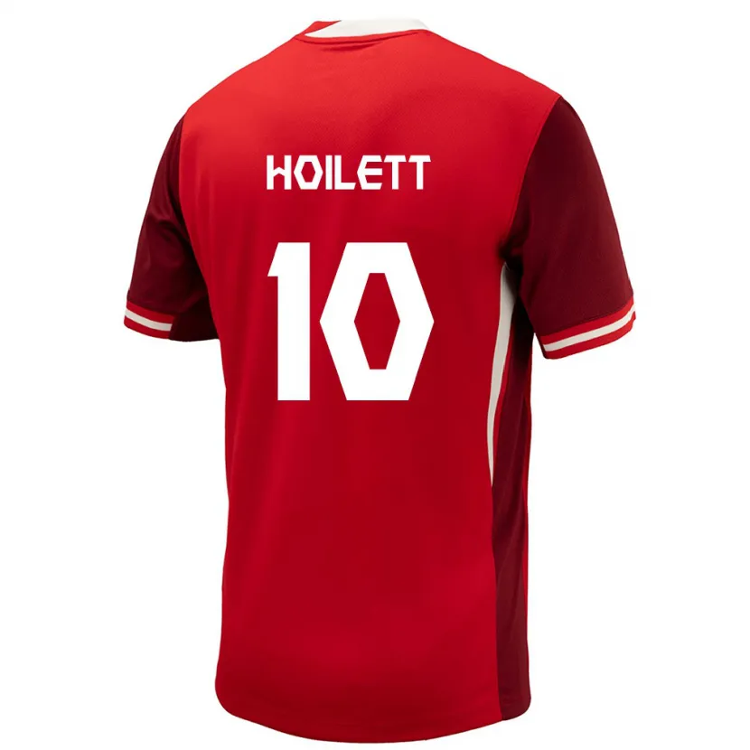 Danxen Dame Canada David Junior Hoilett #10 Rød Hjemmetrøye Drakt Trøye 24-26 Skjorter T-Skjorte