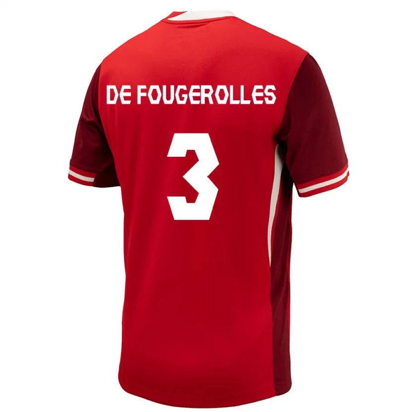 Danxen Dame Canada Luc De Fougerolles #3 Rød Hjemmetrøye Drakt Trøye 24-26 Skjorter T-Skjorte