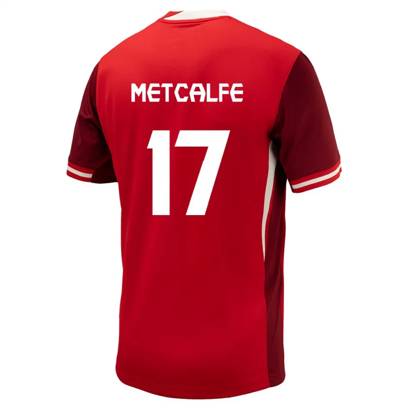 Danxen Dame Canada Patrick Metcalfe #17 Rød Hjemmetrøye Drakt Trøye 24-26 Skjorter T-Skjorte