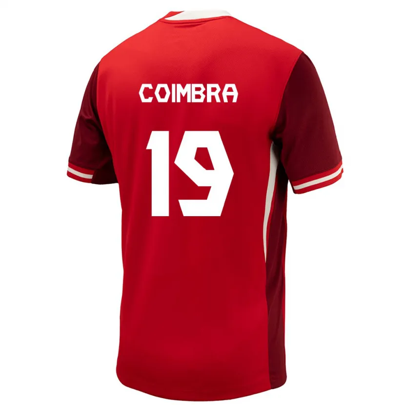 Danxen Dame Canada Tiago Coimbra #19 Rød Hjemmetrøye Drakt Trøye 24-26 Skjorter T-Skjorte