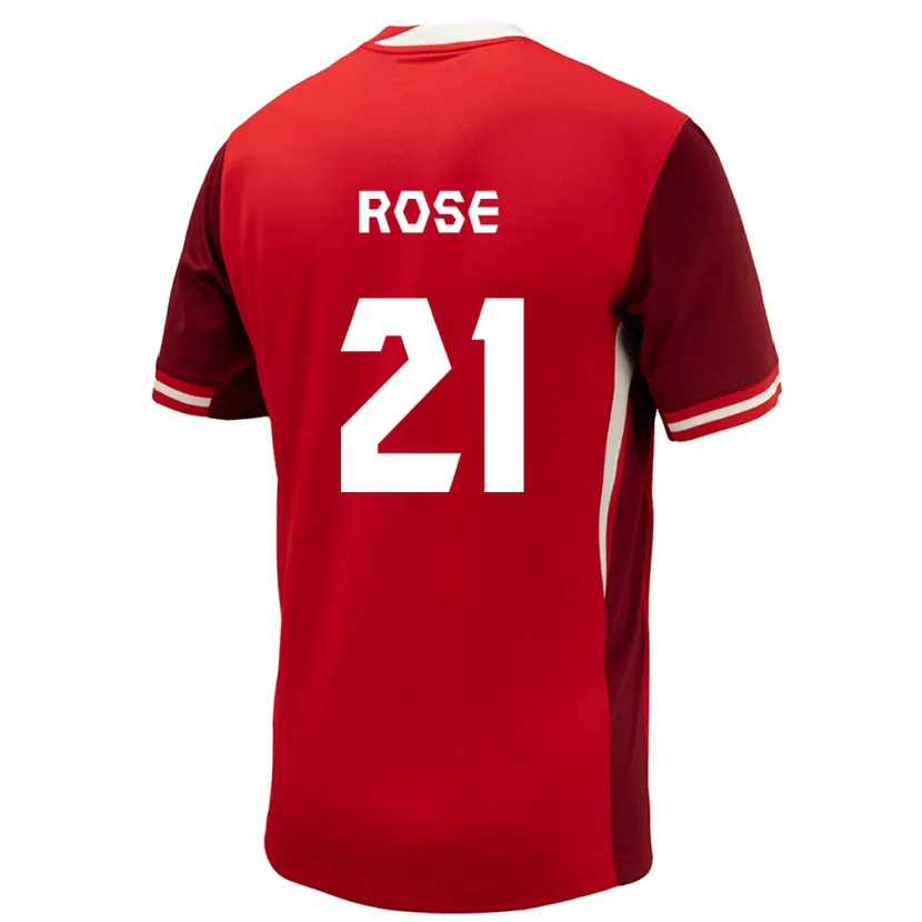 Danxen Dame Canada Jade Rose #21 Rød Hjemmetrøye Drakt Trøye 24-26 Skjorter T-Skjorte