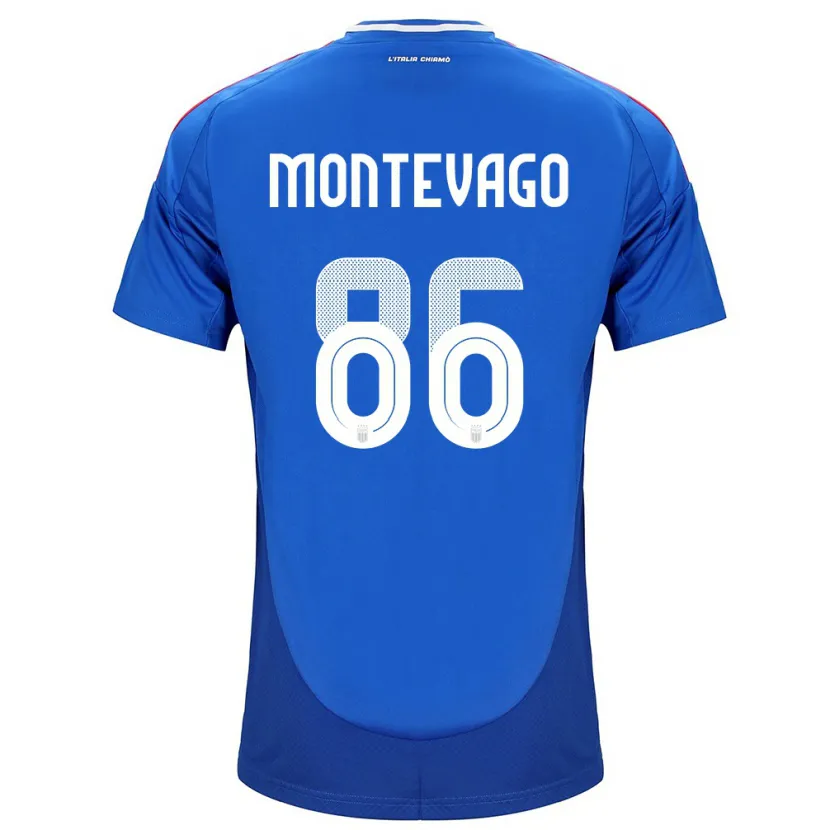 Danxen Dame Italia Daniele Montevago #86 Blå Hjemmetrøye Drakt Trøye 24-26 Skjorter T-Skjorte