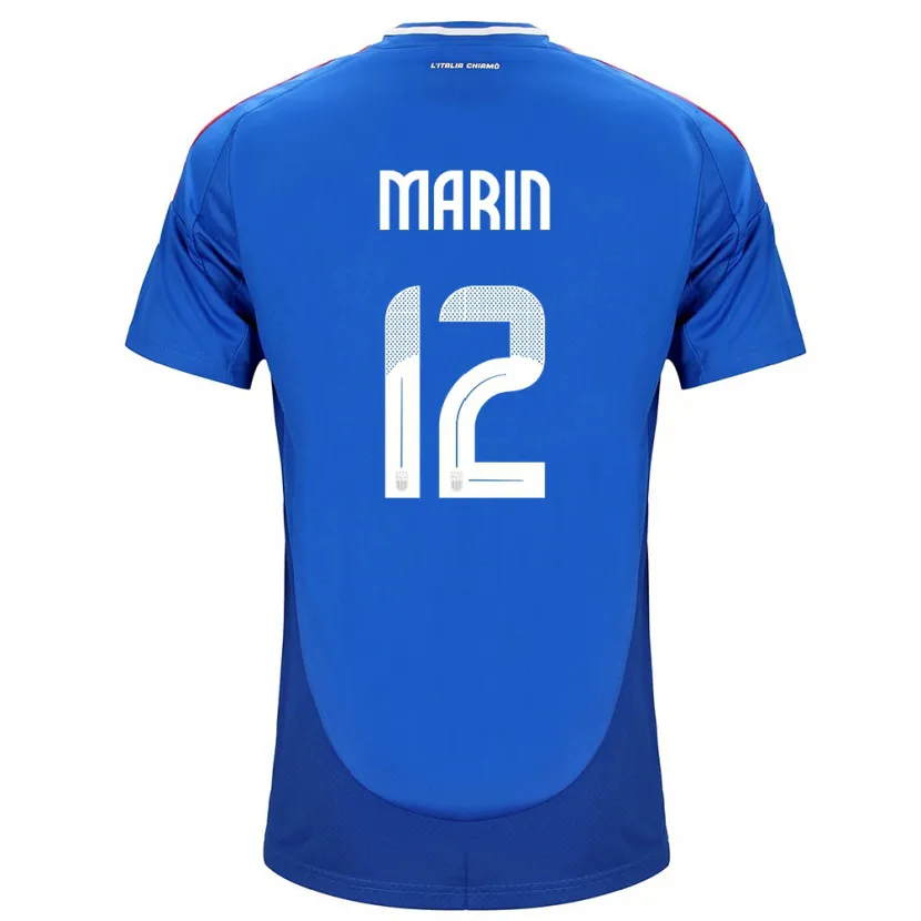 Danxen Dame Italia Renato Marin #12 Blå Hjemmetrøye Drakt Trøye 24-26 Skjorter T-Skjorte
