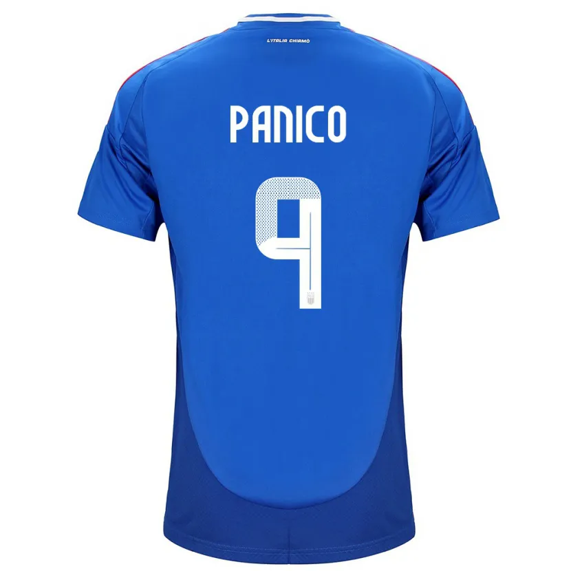 Danxen Dame Italia Patrizia Panico #9 Blå Hjemmetrøye Drakt Trøye 24-26 Skjorter T-Skjorte